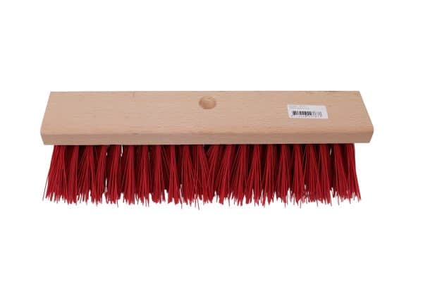 Shop broom with hard synthetic fibres. Sold in Canada by Zuidervaart Agri-Import Ltd.