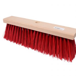 Shop broom with hard synthetic fibres. Sold in Canada by Zuidervaart Agri-Import Ltd.