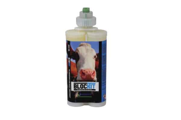 Hoof glue in the Blockkit Starter Kit for adhering wooden blocks to cow claws. Sold in Canada by Zuidervaart Agri-Import Ltd.